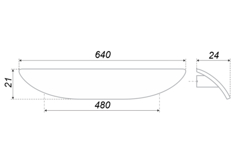 Мебельная ручка SKYLINE RS155HCP.4/480 64 см