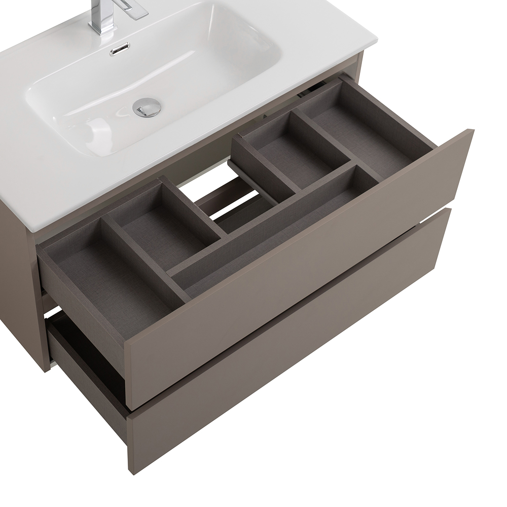 Тумба с раковиной подвесная BelBagno KRAFT-900-2C-SO-CO Бежевый матовый, раковина белая BB900ETL