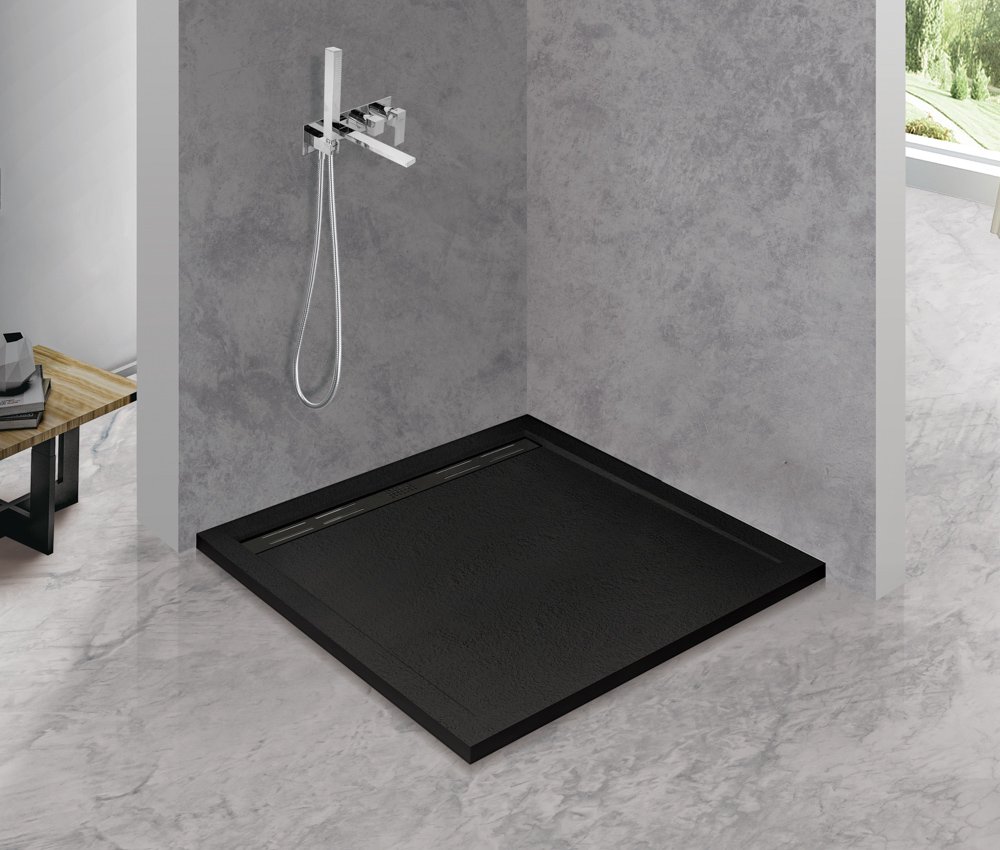 купить Поддон из искусственного мрамора 100х100 Cezares TRAY-AS-A-100-30-NERO без сифона 
