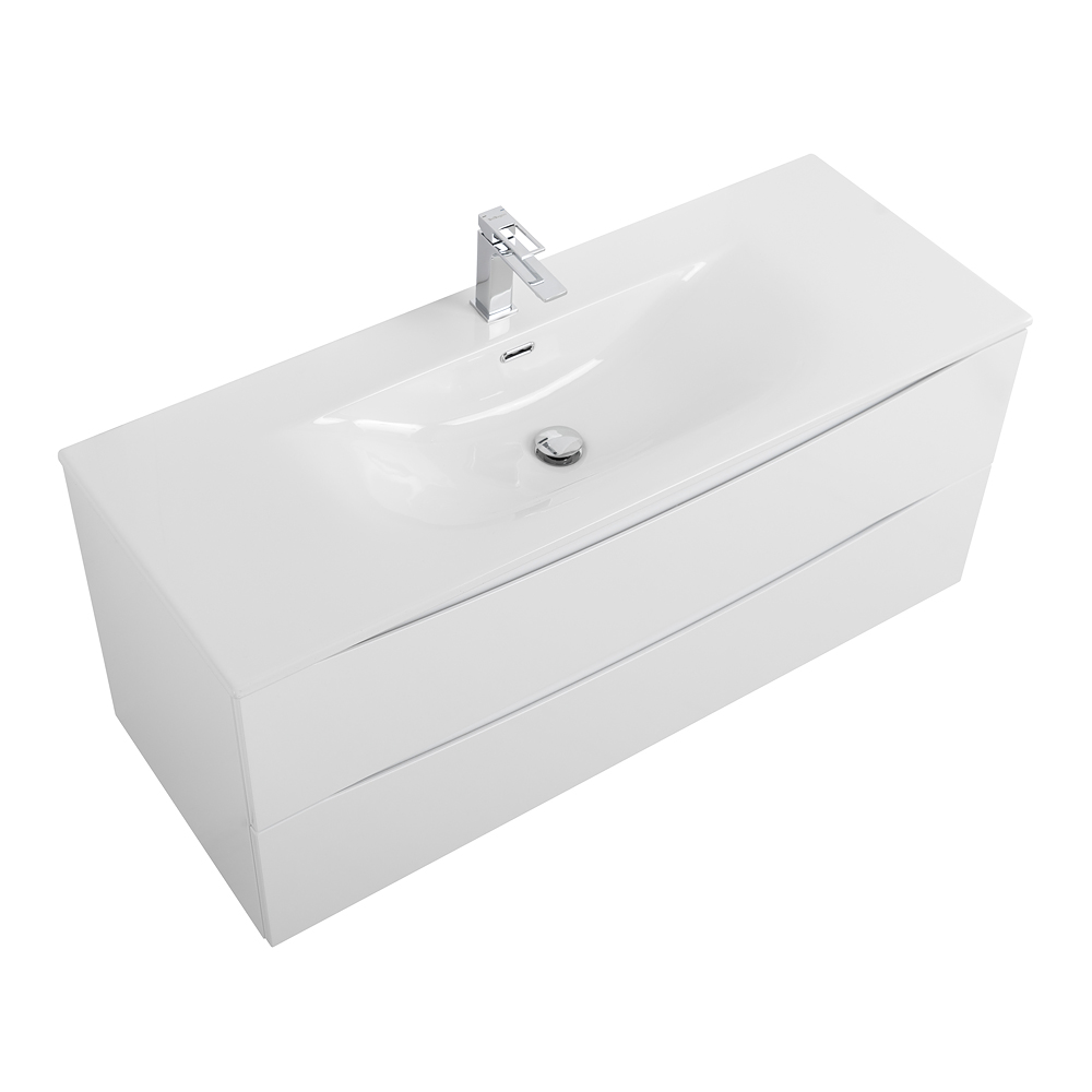 Тумба с раковиной подвесная BelBagno MARINO-CER-N-1200-2C-SO-BL-P Bianco Lucido, раковина белая BB-8099-120