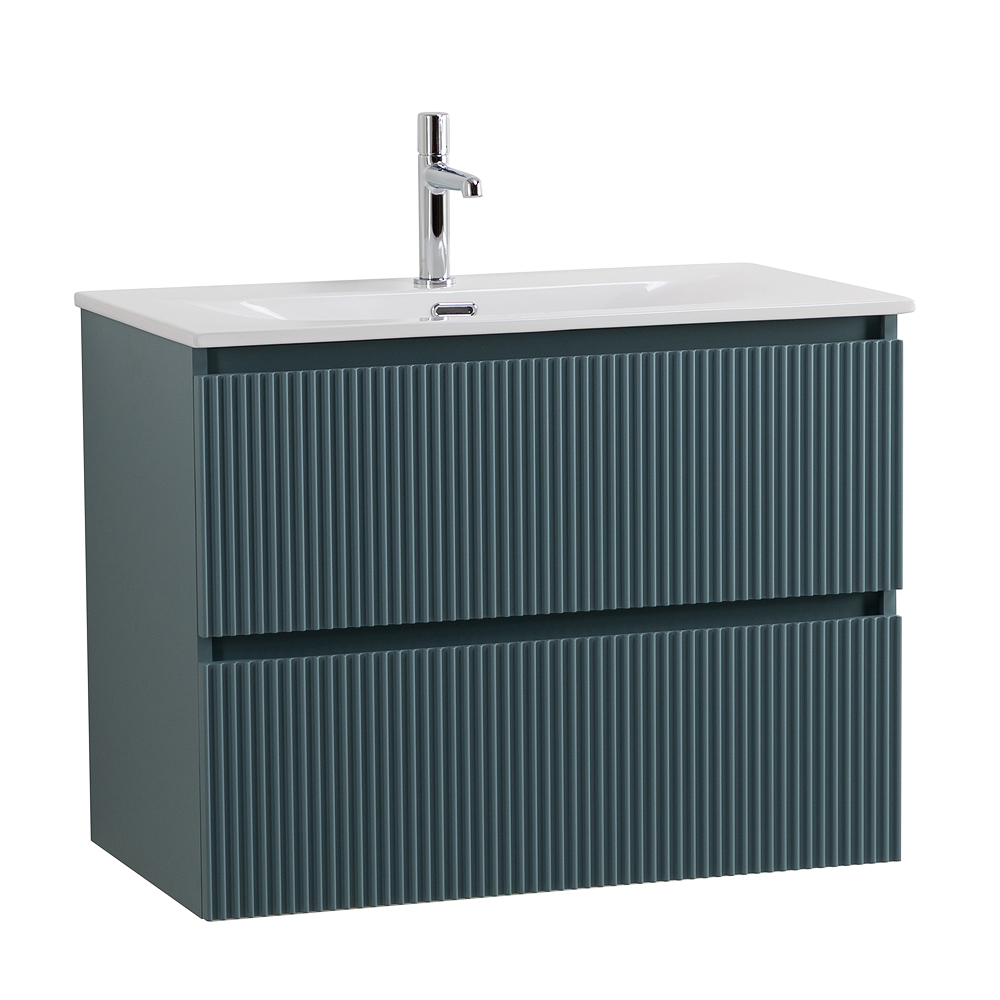 Тумба с раковиной подвесная BelBagno UNO-900-2C-SO-AO Голубой матовый, раковина белая BB-8099-90