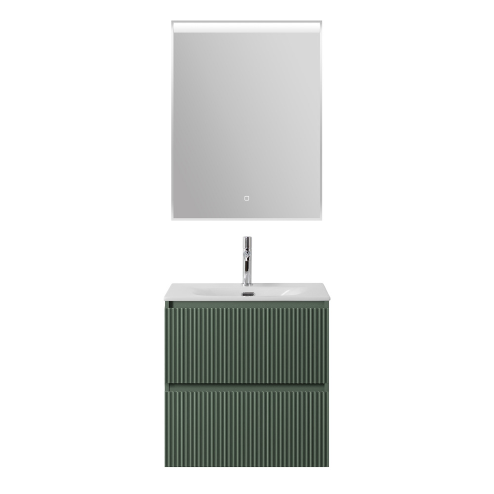 Тумба с раковиной подвесная BelBagno UNO-MINI-600-2C-SO-VO Еловый матовый, раковина белая BB-8099-3-60