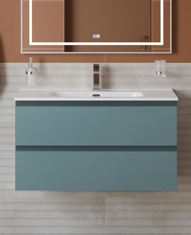 купить Тумба с раковиной подвесная BelBagno KRAFT-900-2C-SO-AO Голубой матовый, раковина белая BB900ETL 