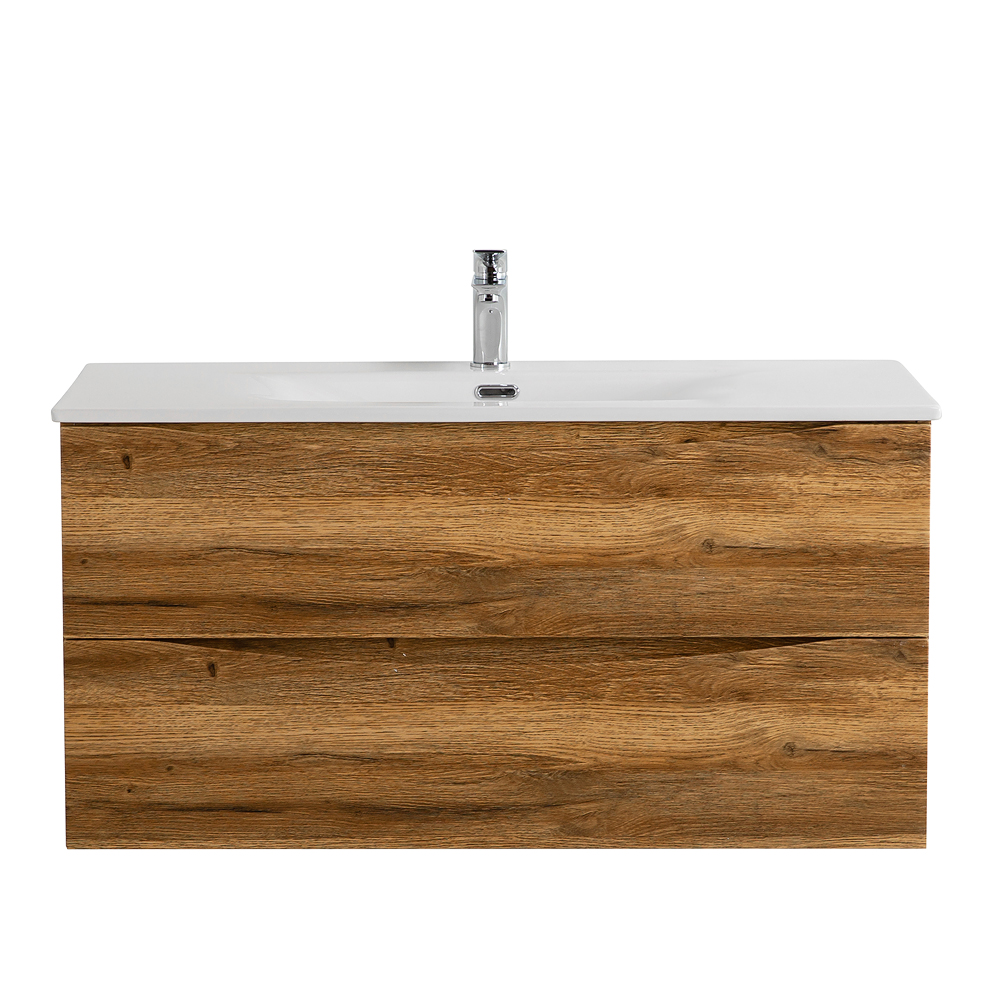 Тумба с раковиной подвесная BelBagno MARINO-CER-N-1000-2C-SO-RR-P Rovere Rustico, раковина белая BB-8099-100
