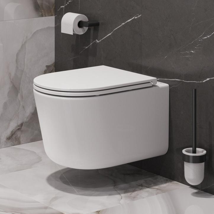 купить Унитаз подвесной BelBagno UNIQUE BB007CH-TOR/SC безободковый с сиденьем и смывом TORNADO 