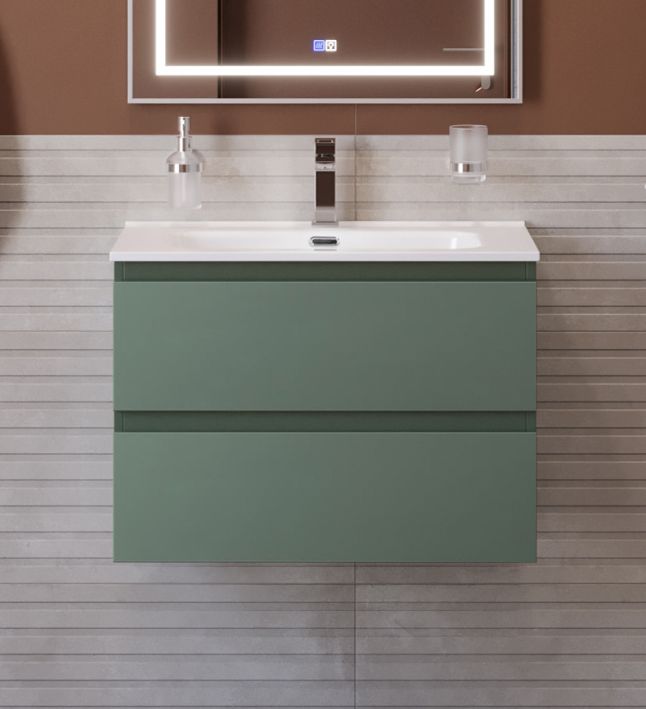 купить Тумба с раковиной подвесная BelBagno KRAFT-700-2C-SO-VO Еловый матовый, раковина белая BB700ETL 