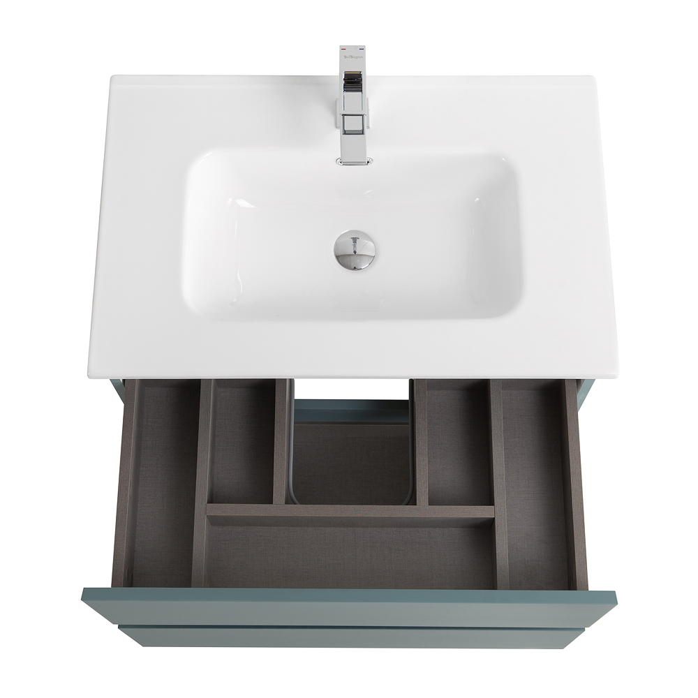 Тумба с раковиной подвесная BelBagno KRAFT-700-2C-SO-AO Голубой матовый, раковина белая BB700ETL