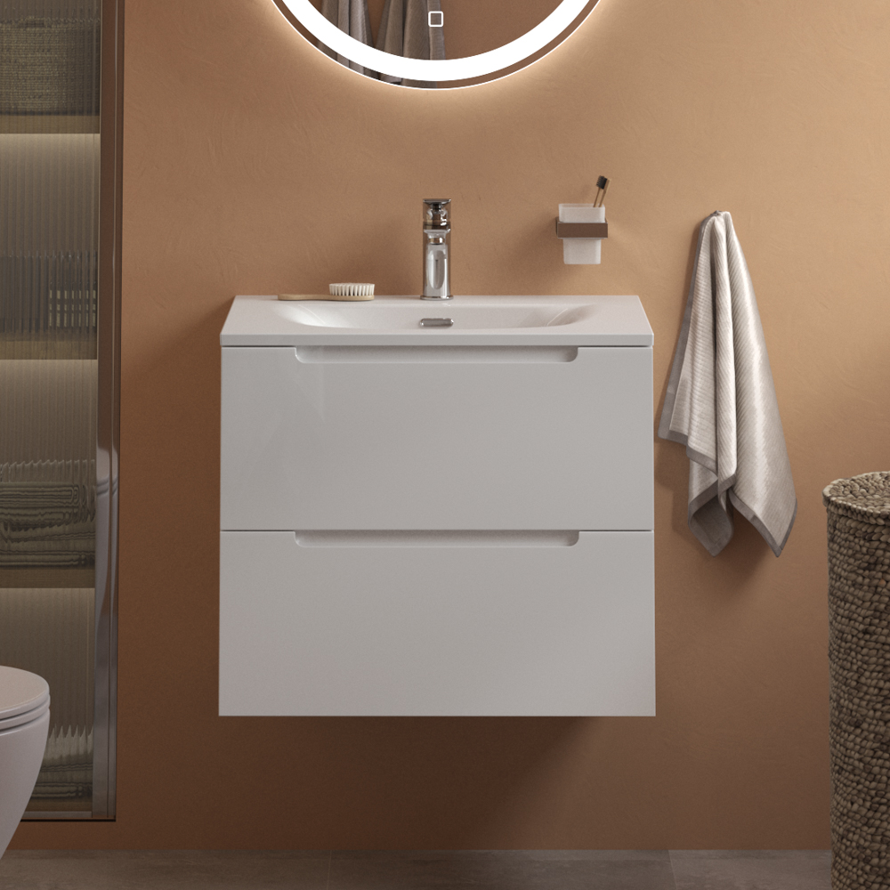Тумба подвесная с раковиной BelBagno ETNA39-500/390-2C-SO-BL-P + BB-8099-3-50