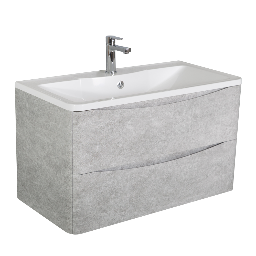 Мебель для ванной комнаты подвесная BelBagno ACQUA-1000-2C-SO-CVG 100 см Cemento Verona Grigio