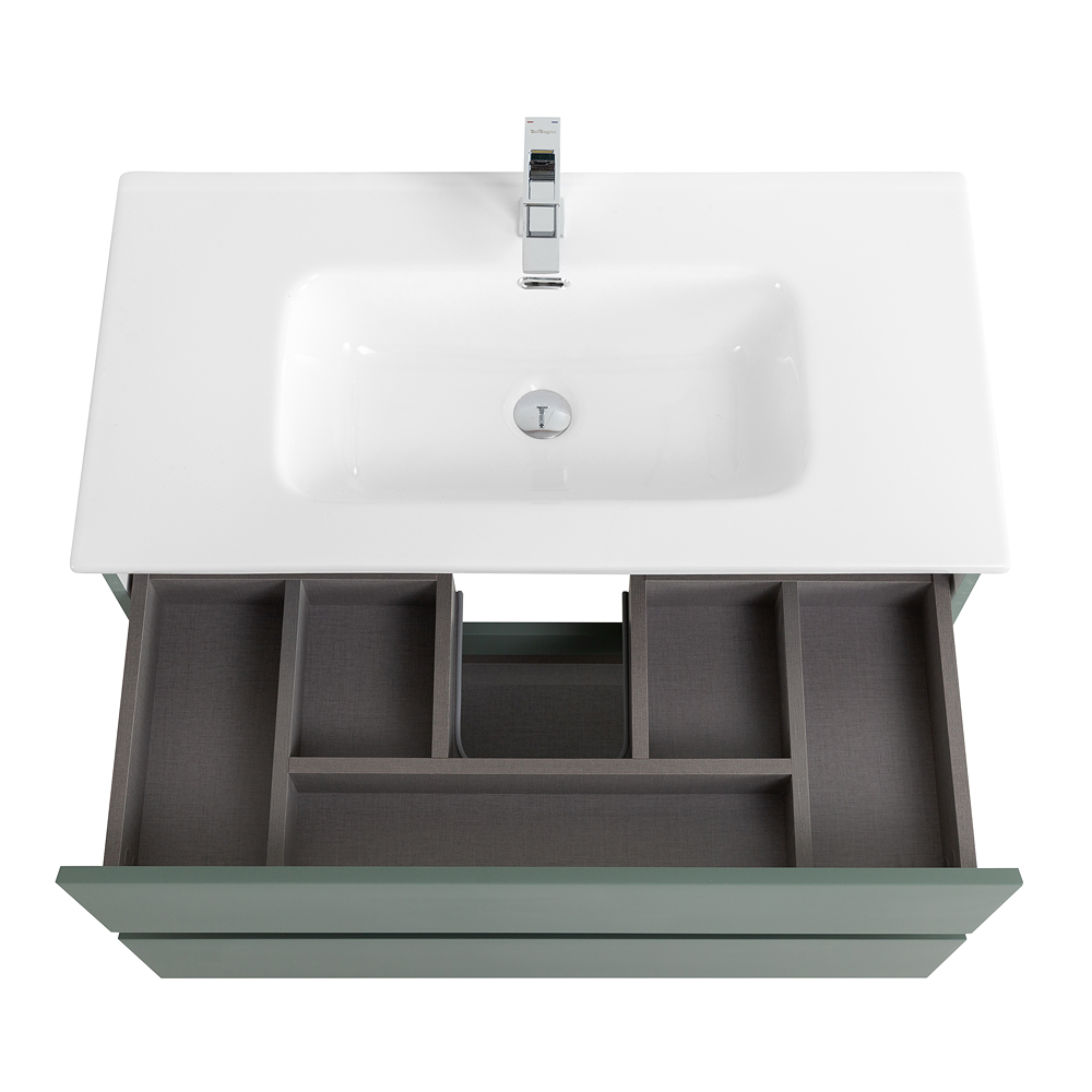 Тумба с раковиной подвесная BelBagno KRAFT-900-2C-SO-VO Еловый матовый, раковина белая BB900ETL