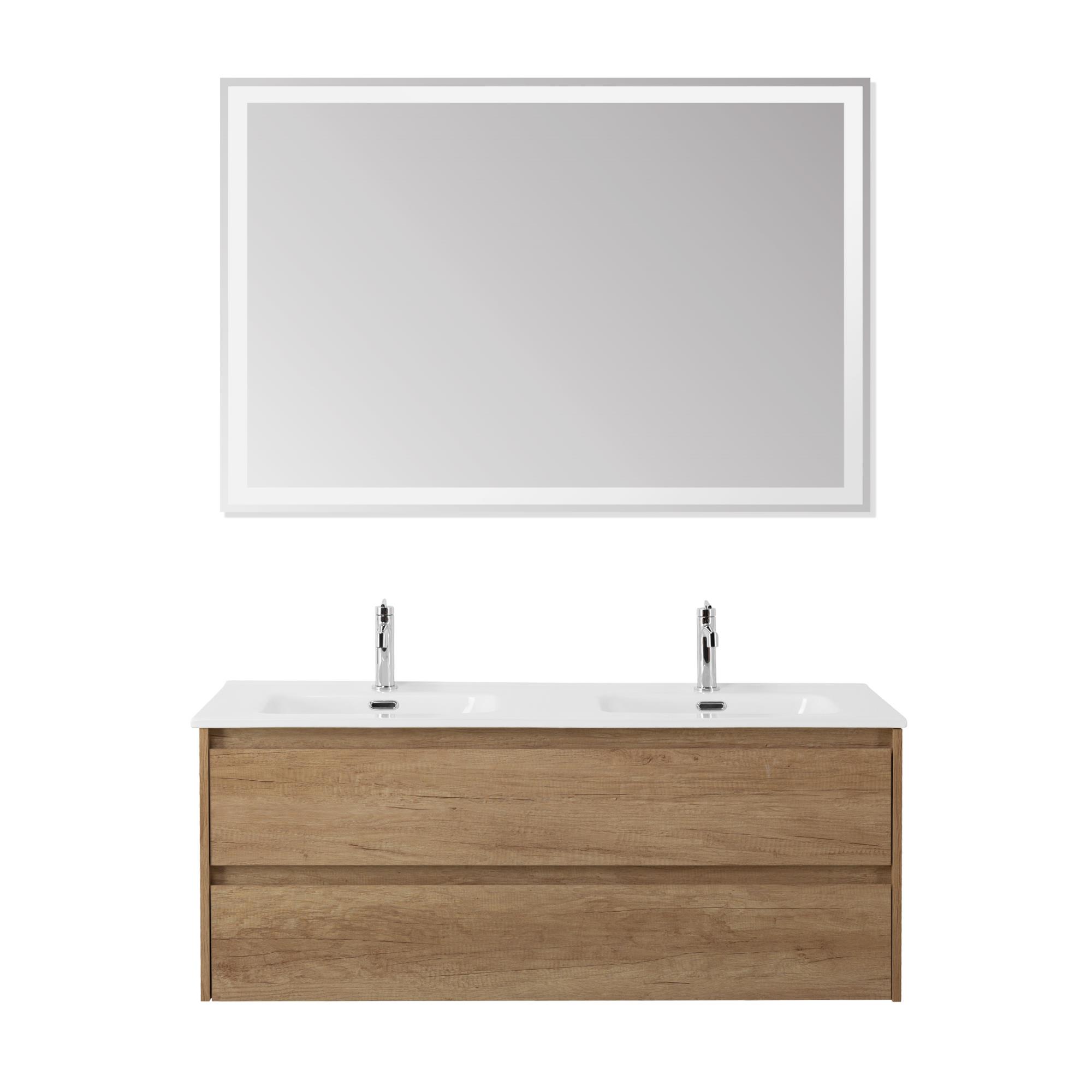 Тумба BelBagno KRAFT-1200-2C-SO-2-RNN с 2-й раковиной BelBagno BB1200-2-ETL, Rovere Nebrasca Nature