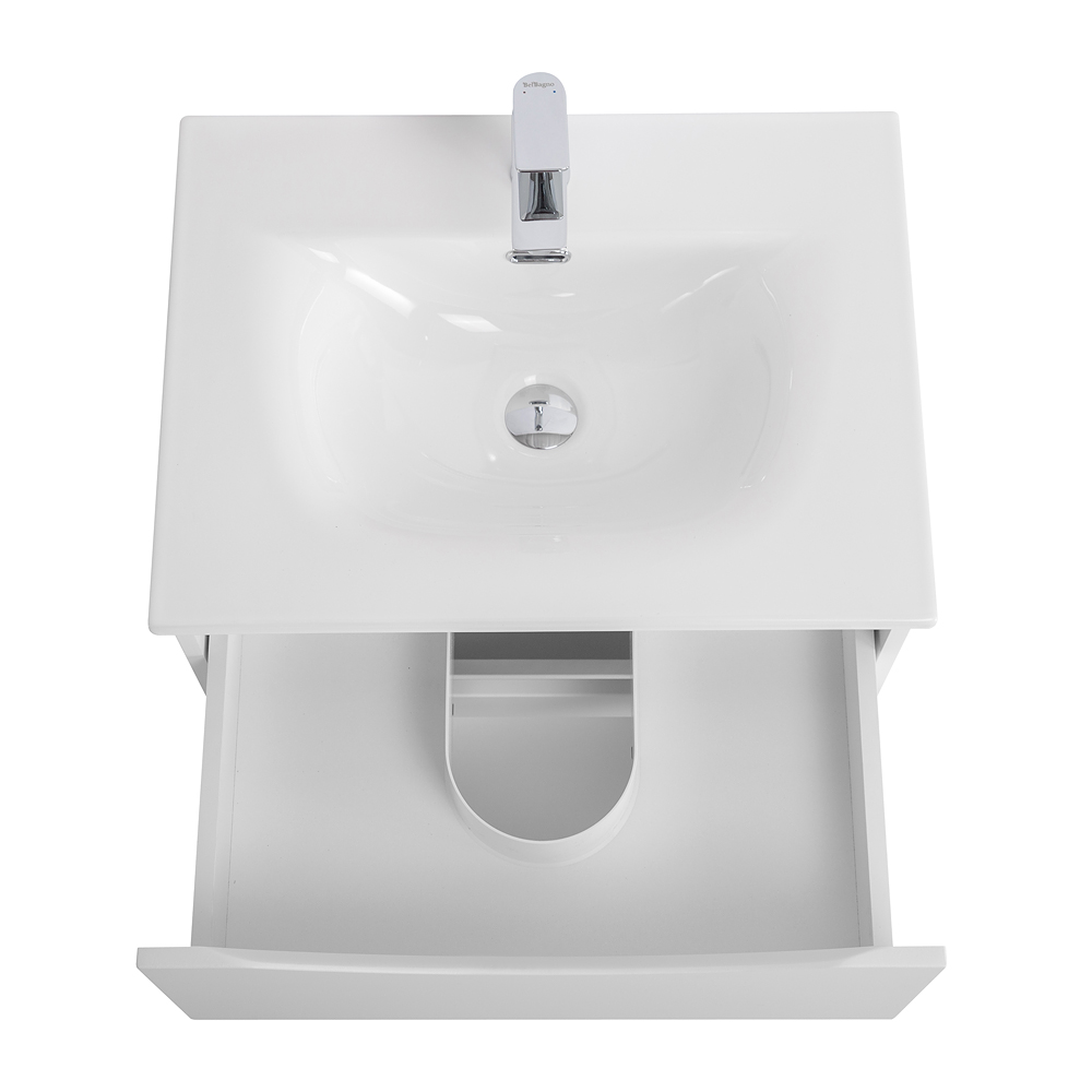 Тумба с раковиной подвесная BelBagno MARINO-CER-N-700-2C-SO-BL-P Bianco Lucido, раковина белая BB-8099-70