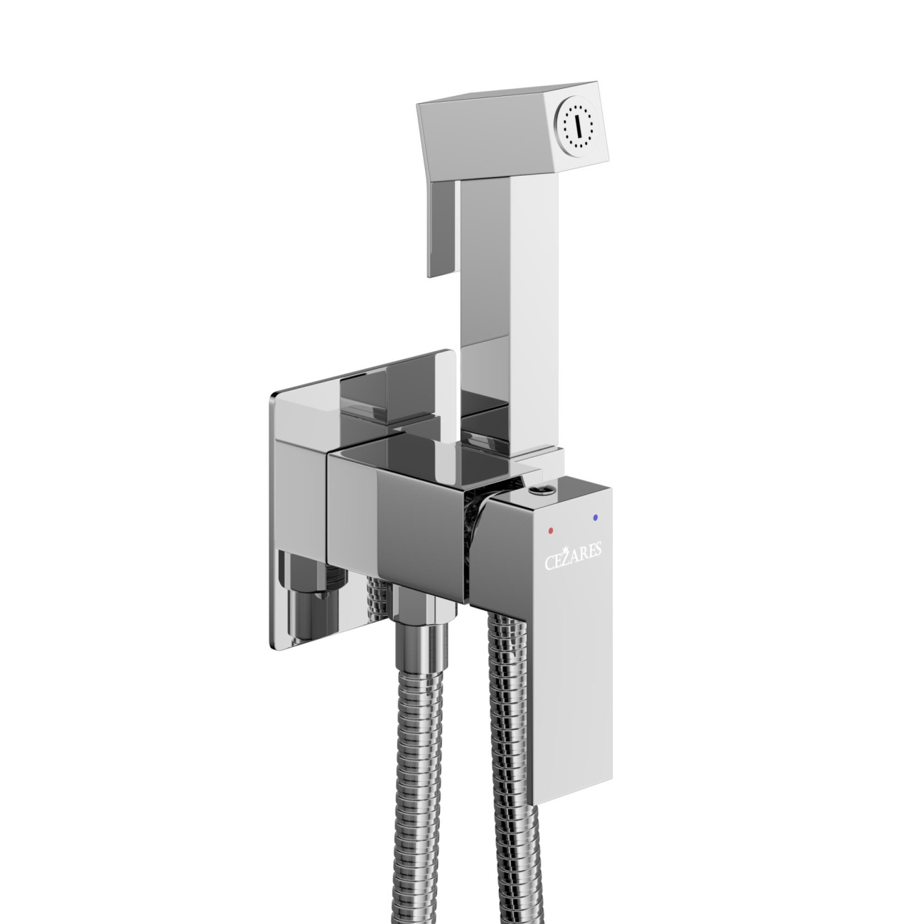 Встроенный смеситель Cezares SLIDER-DIF-01 с гигиеническим душем, хром