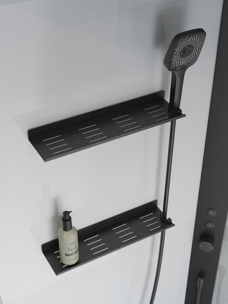 Душевая кабина BelBagno UNO-CAB-A-1-90-C-NERO-Bi-TOP-R правосторонняя