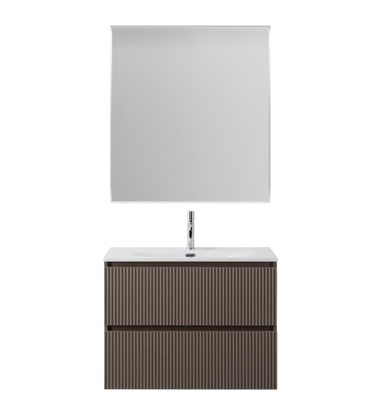 Тумба с раковиной подвесная BelBagno UNO-MINI-800-2C-SO-СO Бежевый матовый, раковина белая BB-8099-3-80
