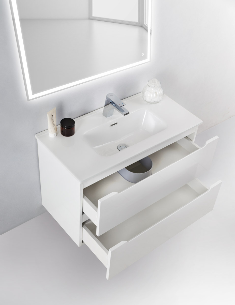 Мебель для ванной комнаты BelBagno ETNA Bianco Lucido 120 см ETNA-1200-2C-SO-BL-P + BB1200ETL