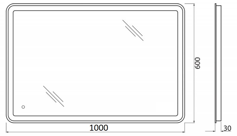 Зеркало BelBagno SPC-MAR-1000-600-LED-TCH