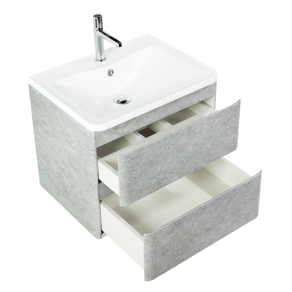 Тумба подвесная с раковиной BelBagno ALBANO-700-2C-SO-CVG Cemento Verona Grigio, раковина BB700/455-LV-MR-ALR