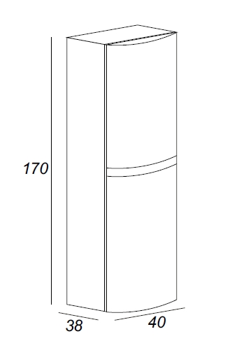 Колонна подвесная с двумя распашными дверцами, реверсивная CEZARES 44324 Bianco lucido